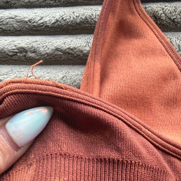 Darc Sport Everson Seamless Halter Bra - Canyon Rust Marble - S/M - Picture 3 of 7